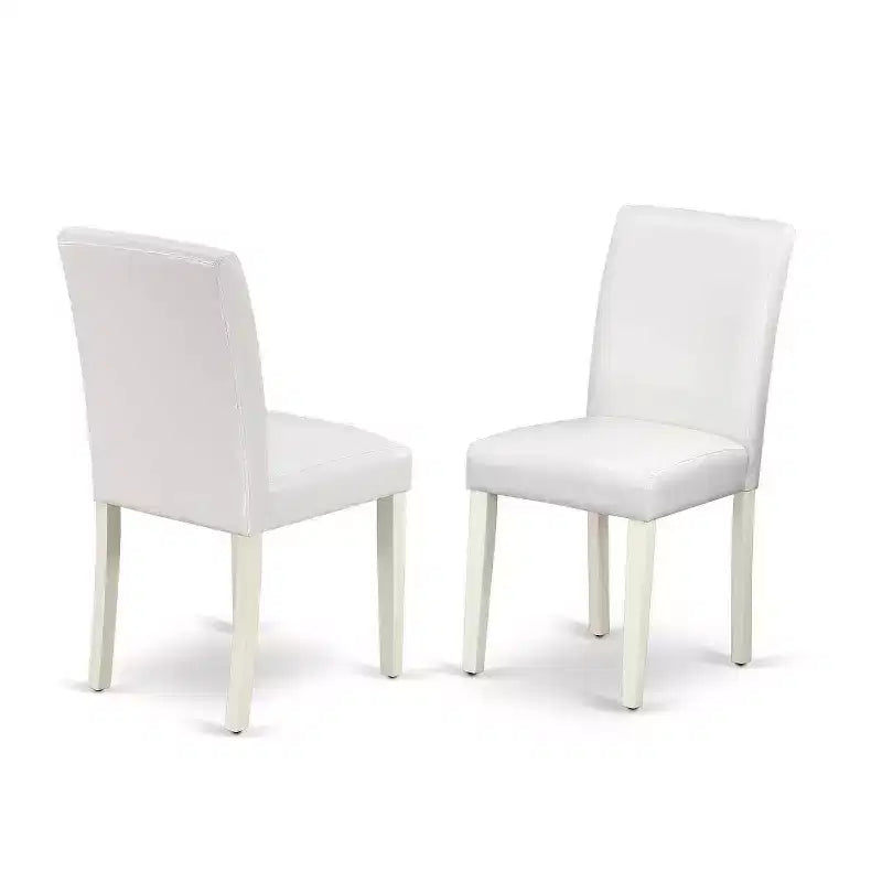 5-Piece Linen White Finish Solid Wood Top - Dining Room Set (Seats-4)