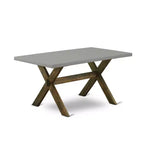 6-Piece Rectangle Distressed Jacobean Finish Solid Wood Top Dining Table with 1-Bench, 4-Chairs