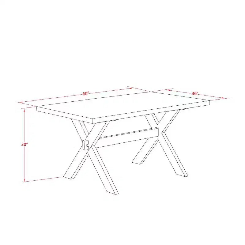 6-Piece Rectangle Distressed Jacobean Finish Solid Wood Top Dining Table with 1-Bench, 4-Chairs