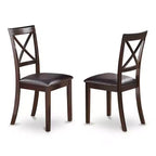 7 Piece Dining Set - Kitchen Table with Pedestal & Faux Leather Chairs - 42x72 Inch