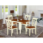 5-Pc Buttermilk and Cherry Solid Wood Top-Dining Room Set-Seats 4