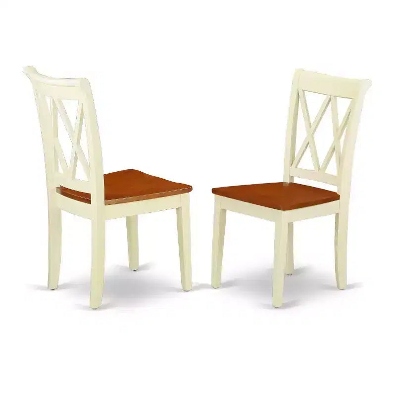 5-Pc Buttermilk and Cherry Solid Wood Top-Dining Room Set-Seats 4