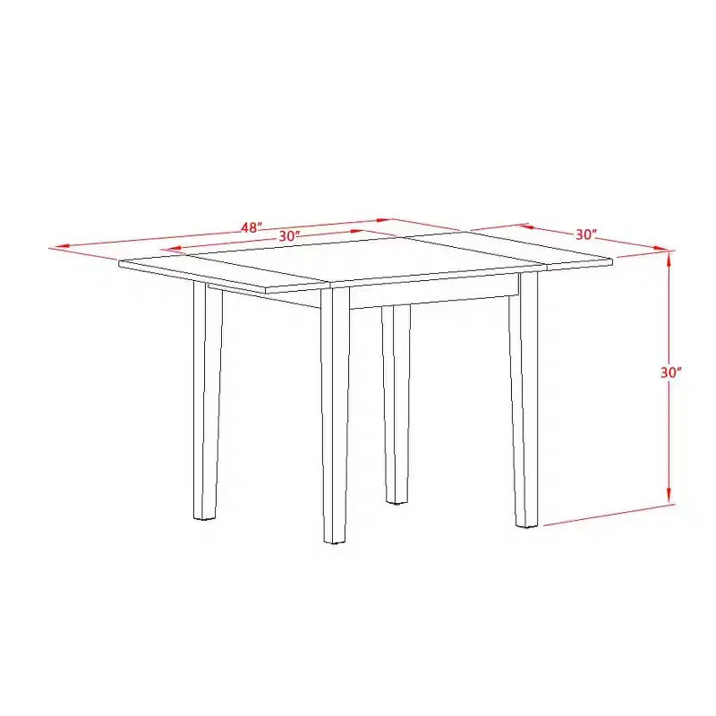 5-Pc Buttermilk and Cherry Solid Wood Top-Dining Room Set-Seats 4