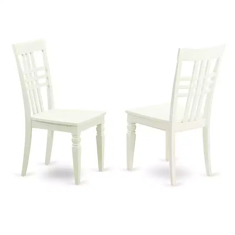 7-Piece Linen White Finish Solid Wood Top Dining Table with 6 Chairs