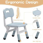 Kids Table and 4 Chairs Set, Kids Study Table and Chair Set with Graffiti Desktop & Non-Slip Legs, Height Adjustable Toddler Activity Table