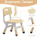 Kids Table and 4 Chairs Set, Kids Study Table and Chair Set with Graffiti Desktop & Non-Slip Legs, Height Adjustable Toddler Activity Table