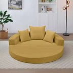Corduroy Lounge Convertible Floor Sofa Bed with Pillows,Round Futon Couch Sleeper Sofa for Living Room,Bedroom
