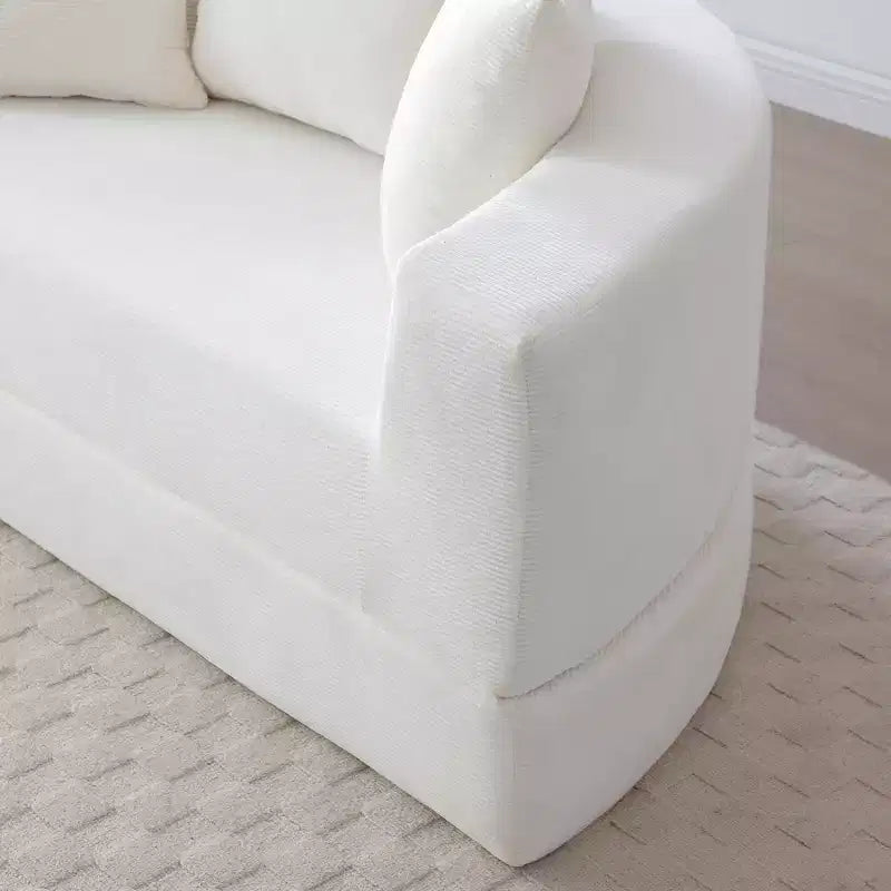 Corduroy Lounge Convertible Floor Sofa Bed with Pillows,Round Futon Couch Sleeper Sofa for Living Room,Bedroom