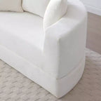 Corduroy Lounge Convertible Floor Sofa Bed with Pillows,Round Futon Couch Sleeper Sofa for Living Room,Bedroom