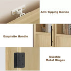 70 Bathroom Storage Cabinet, Tall Storage Cabinet with Doors for Kitchens, Bathrooms, Living Room, Natural