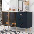 60 Buffet Cabinet With 3 Drawers, 2 Doors, Adjustable Shelf 36in Height Sideboard Buffet , Console Table For Living Room, Hallway, Dining Room