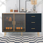 60 Buffet Cabinet With 3 Drawers, 2 Doors, Adjustable Shelf 36in Height Sideboard Buffet , Console Table For Living Room, Hallway, Dining Room