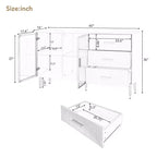 60 Buffet Cabinet With 3 Drawers, 2 Doors, Adjustable Shelf 36in Height Sideboard Buffet , Console Table For Living Room, Hallway, Dining Room
