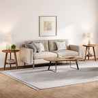 Solid Wood Round Side Table, 2-Tier Farmhouse End Table with Storage Shelf, Nightstand for Living Room, Bedroom, Easy Assembly