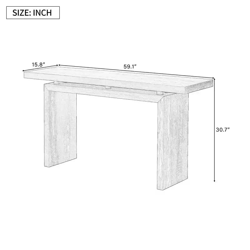 Modern Entryway Console Table with Floating Top, Slim Ash Veneer Hallway Table for Living Room, Foyer, or Entry