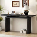 Modern Entryway Console Table with Floating Top, Slim Ash Veneer Hallway Table for Living Room, Foyer, or Entry - Panipeachy