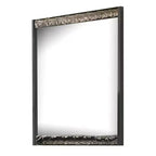 36x40 Dresser Mirror, Rectangular, Chrome Geo Molding, Ash Gray