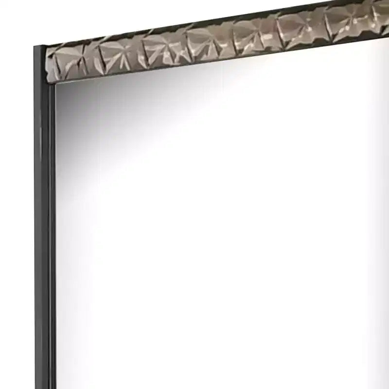 36x40 Dresser Mirror, Rectangular, Chrome Geo Molding, Ash Gray