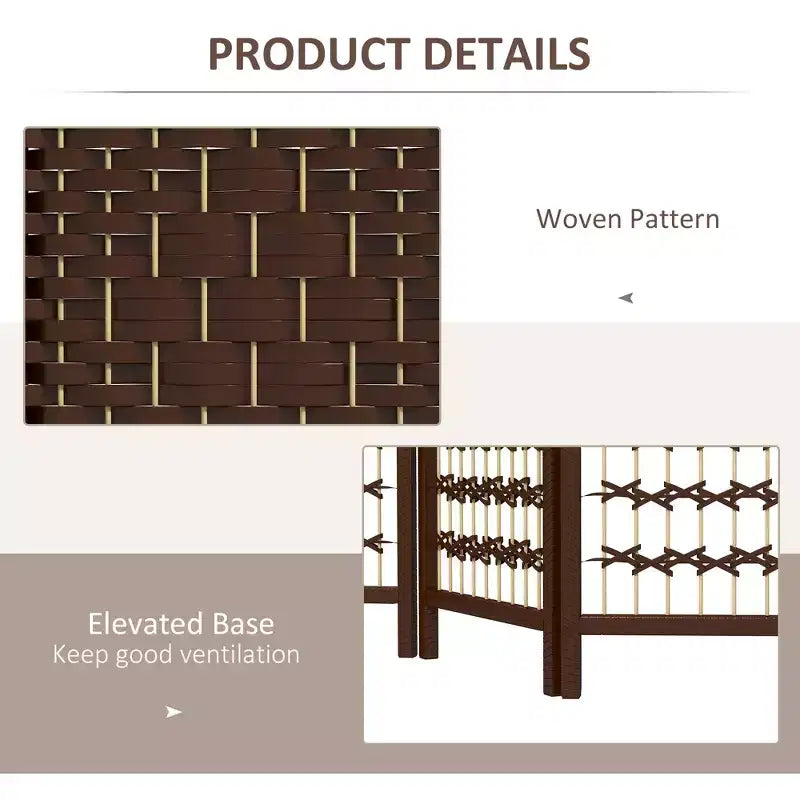 6 Panel Folding Room Divider Portable Privacy Screen Wave Fiber Room Partition for Home Office