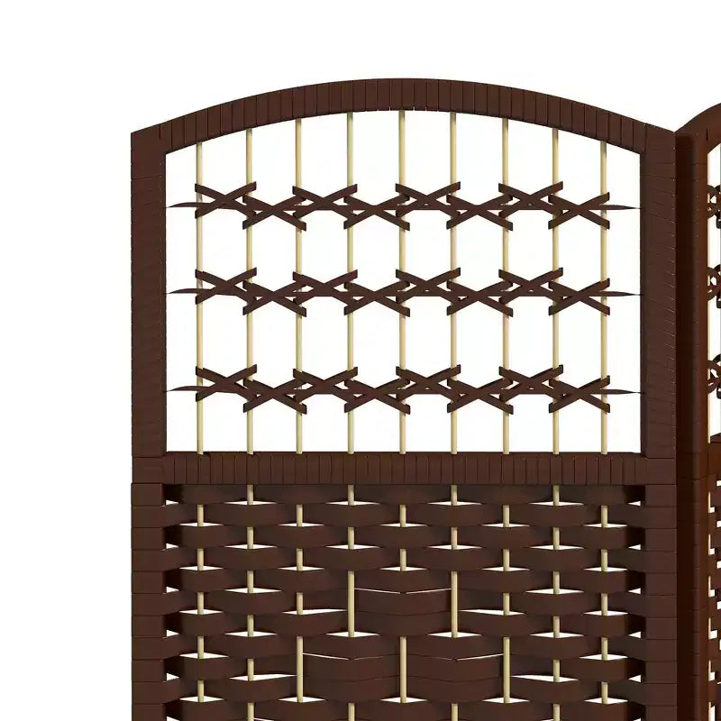 6 Panel Folding Room Divider Portable Privacy Screen Wave Fiber Room Partition for Home Office