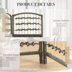 6 Panel Folding Room Divider Portable Privacy Screen Wave Fiber Room Partition for Home Office