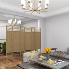 6 Panel Folding Room Divider Portable Privacy Screen Wave Fiber Room Partition for Home Office