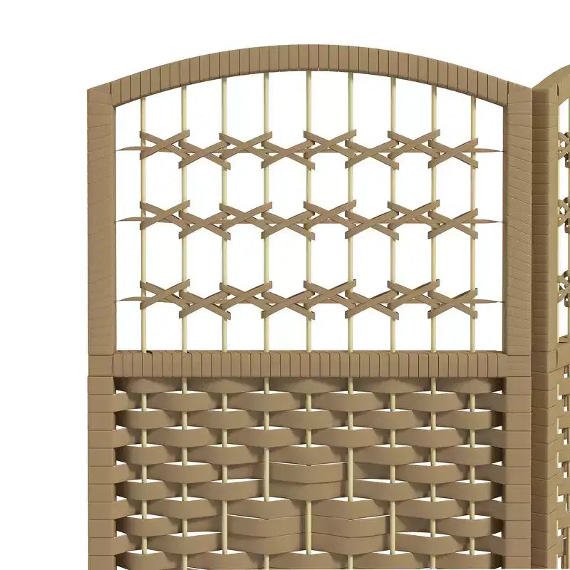 6 Panel Folding Room Divider Portable Privacy Screen Wave Fiber Room Partition for Home Office