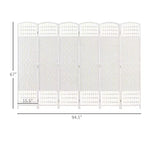 6 Panel Folding Room Divider Portable Privacy Screen Wave Fiber Room Partition for Home Office
