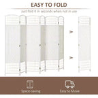 6 Panel Folding Room Divider Portable Privacy Screen Wave Fiber Room Partition for Home Office