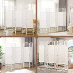6 Panel Folding Room Divider Portable Privacy Screen Wave Fiber Room Partition for Home Office