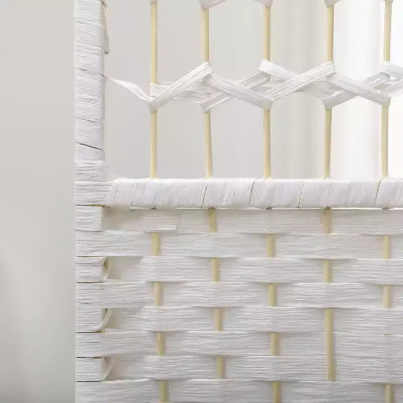 6 Panel Folding Room Divider Portable Privacy Screen Wave Fiber Room Partition for Home Office