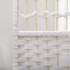 6 Panel Folding Room Divider Portable Privacy Screen Wave Fiber Room Partition for Home Office