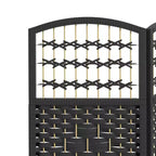6 Panel Folding Room Divider Portable Privacy Screen Wave Fiber Room Partition for Home Office