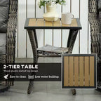 3 Piece Outdoor Bistro Set, Wicker Small Patio Furniture Set with Swivel Glider Chairs for Balcony, Porch