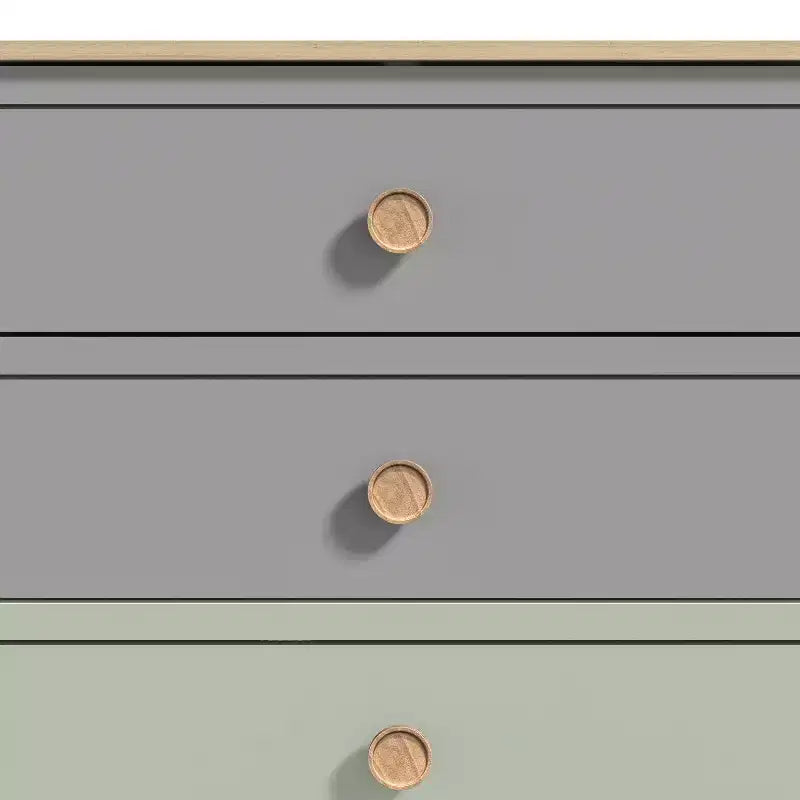 5-Drawer Chest with Mixed Color Fronts in Oslo Oak 30.7 W x 15.7 D x 46.2 H