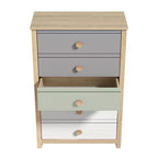 5-Drawer Chest with Mixed Color Fronts in Oslo Oak 30.7 W x 15.7 D x 46.2 H