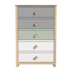 5-Drawer Chest with Mixed Color Fronts in Oslo Oak 30.7 W x 15.7 D x 46.2 H