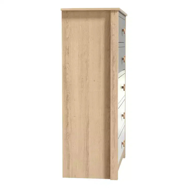 5-Drawer Chest with Mixed Color Fronts in Oslo Oak 30.7 W x 15.7 D x 46.2 H