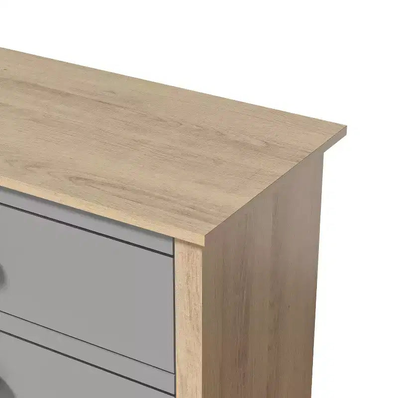 5-Drawer Chest with Mixed Color Fronts in Oslo Oak 30.7 W x 15.7 D x 46.2 H