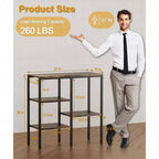 4 - Tier Kitchen Microwave Oven Stand Adjustable Coffee Bar Station Small Appliance Baker's Rack with 4 Hooks 5 Storage