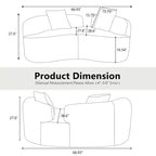 66.93Modern Upholstered Teddy Velvet Curved Loveseat Sofa for Small Spaces & Apartments, No Assembly Required