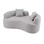 66.93Modern Upholstered Teddy Velvet Curved Loveseat Sofa for Small Spaces & Apartments, No Assembly Required