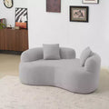 EHMKNP 66.93Modern Upholstered Teddy Velvet Curved Loveseat Sofa for Small Spaces & Apartments, No Assembly Required