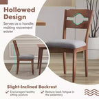 Set of 2 Dining Chair w/ Padded Seat High Back Rubber Wood Frame Kitchen Chairs