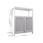 Large Capacity Bamboo Storage Cabinet with Double Doors, Open Shelf