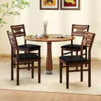 Dining Chair Set of 2 w/ Rubber Wood Frame Padded Seat Curved Backrest