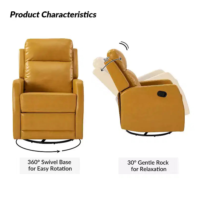 Coral Swivel Recliner with Metal Base Set of 2