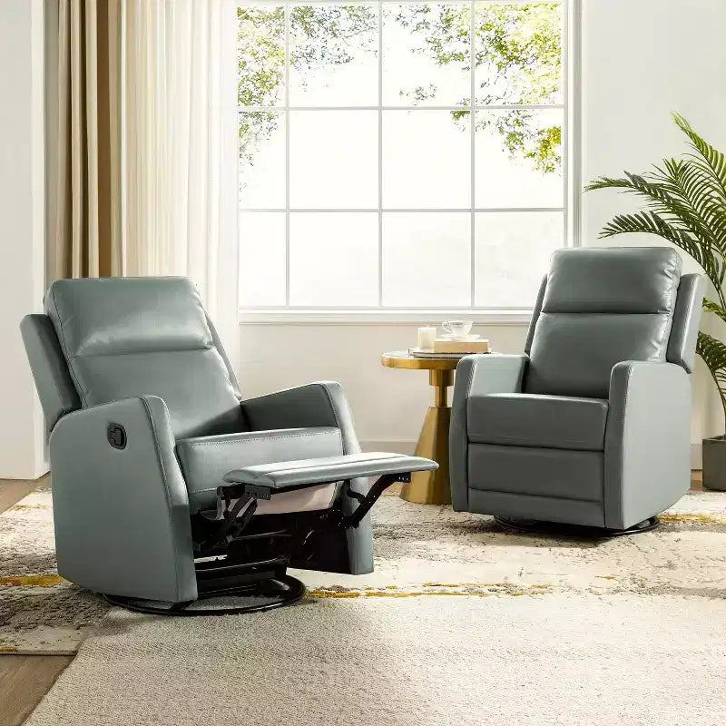 Coral Swivel Recliner with Metal Base Set of 2