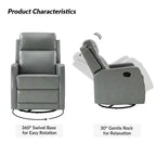 Coral Swivel Recliner with Metal Base Set of 2