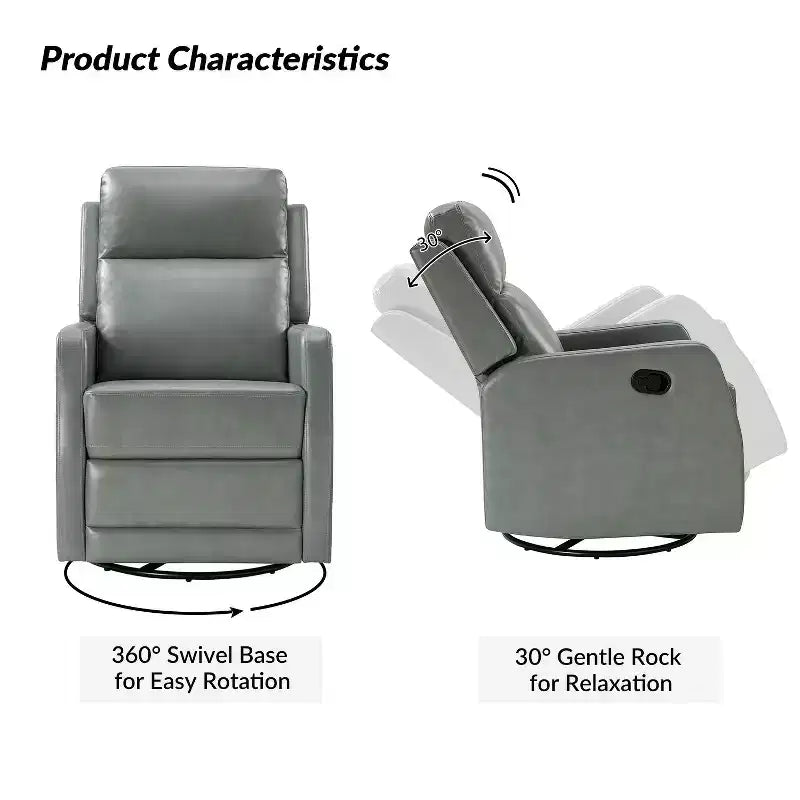 Coral Swivel Recliner with Metal Base Set of 2